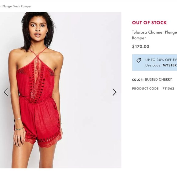 Tularosa Charmer Romper Eyelet Lace Embroidered Silky Sleeveless Shorts Jumpsuit - Picture 13 of 14